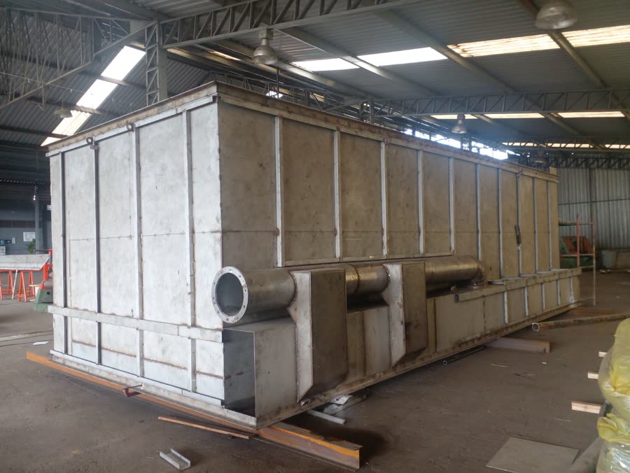 Filtro de mangas em aço inox fabricado pela RB Industrial